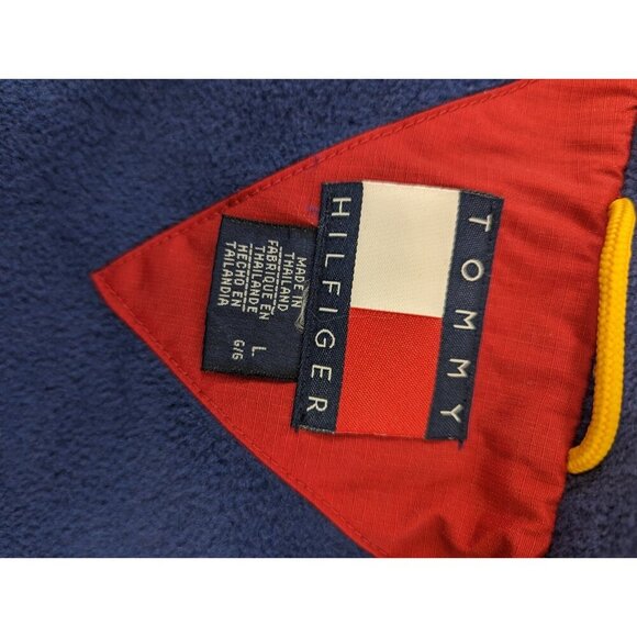 Tommy Hilfiger Red Front Pocket Jacket Polyester Fleece Lining Mens Size Large - Picture 9 of 16